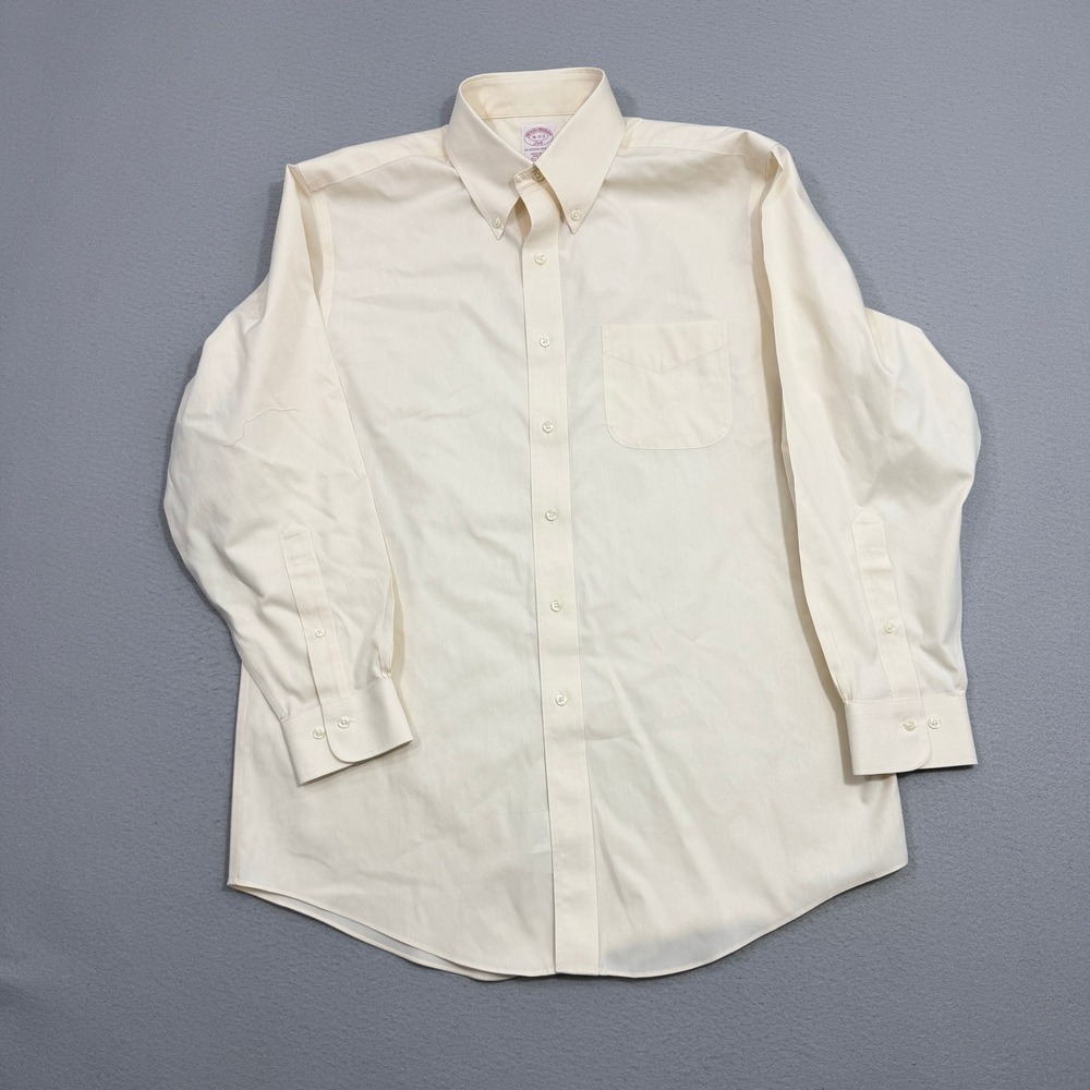 Brooks Brothers Button Down Mens 16-2/3 Yellow 346 Original Polo Shirt Regular